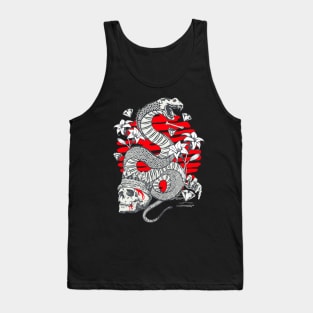 Snake Flowers Diamonds and a Skull Tank Top